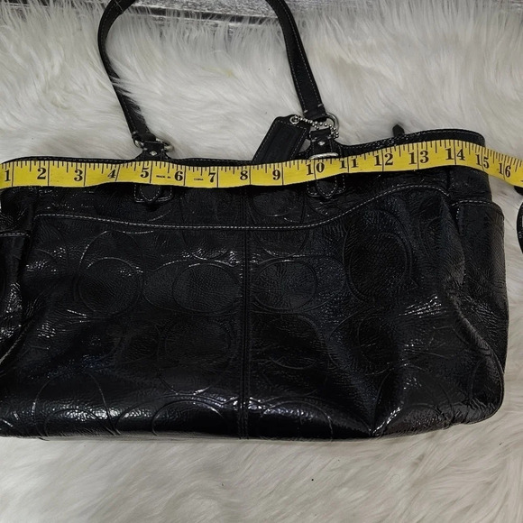 Coach Gallery Embossed Patent Leather shoulder Bag Black  #19462 EUC - Picture 12 of 15